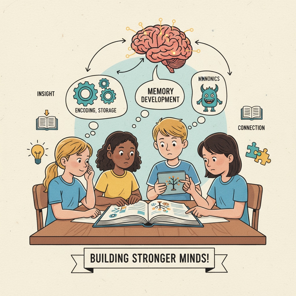 A group of K12 students studying together, showing their concentration on learning, which is related to memory development K12 students studying, related to memory development and enhancement