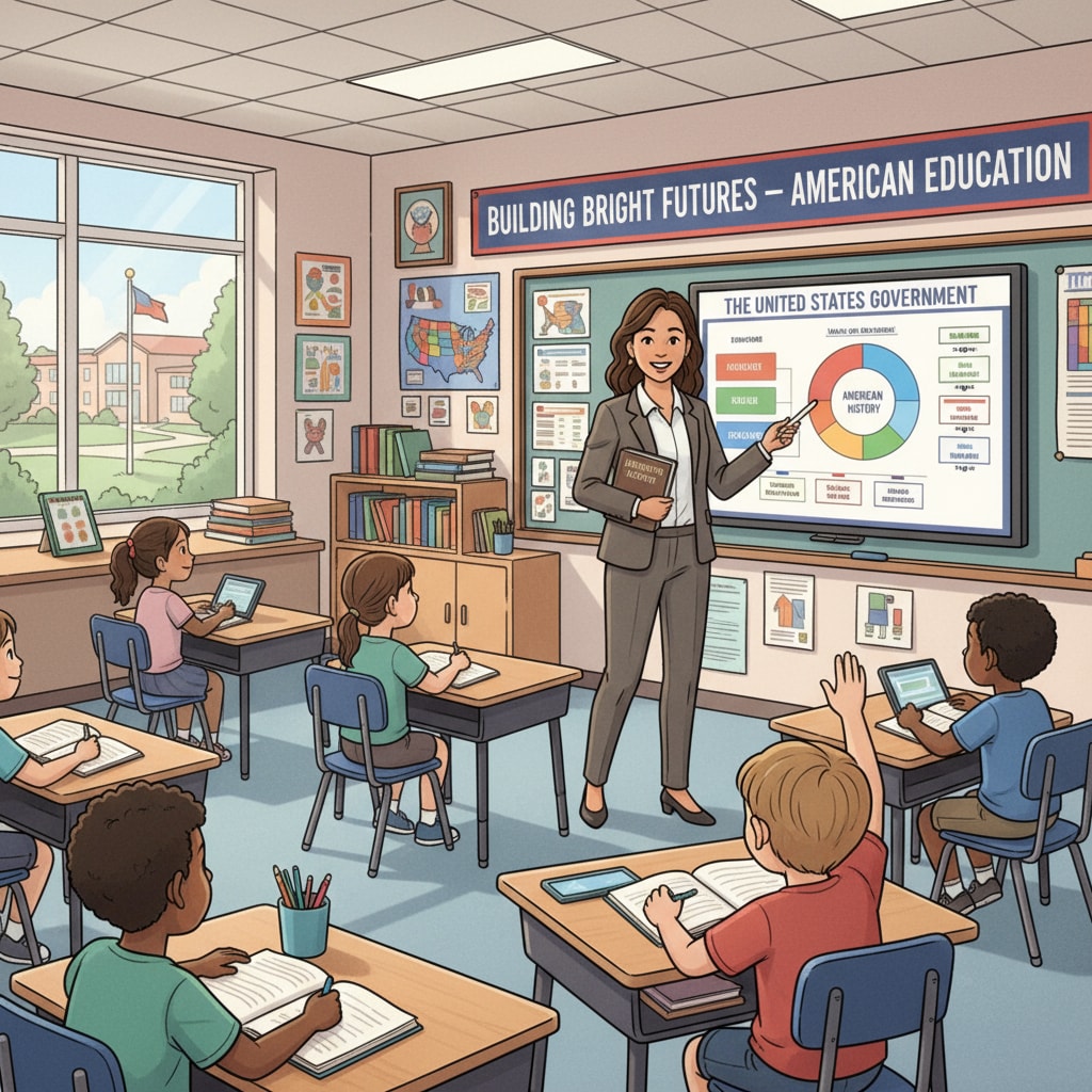 A teacher conducting a class in the American public education context