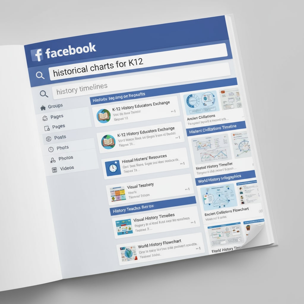 Screenshot of Facebook search interface for historical chart resources