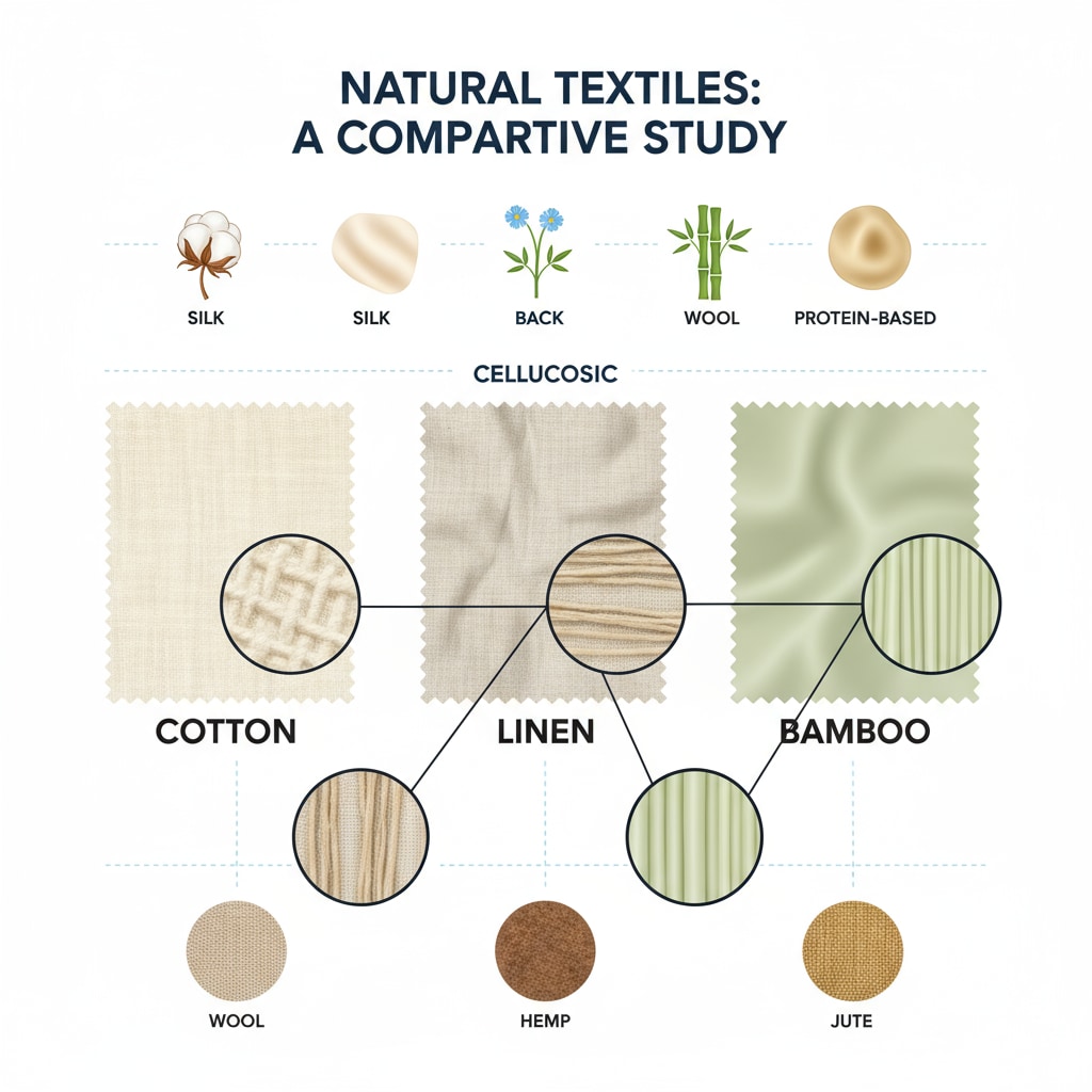 A display of different fabric samples, with cotton, linen, and bamboo fabrics highlighted Fabric samples for clothing in high temperature classrooms