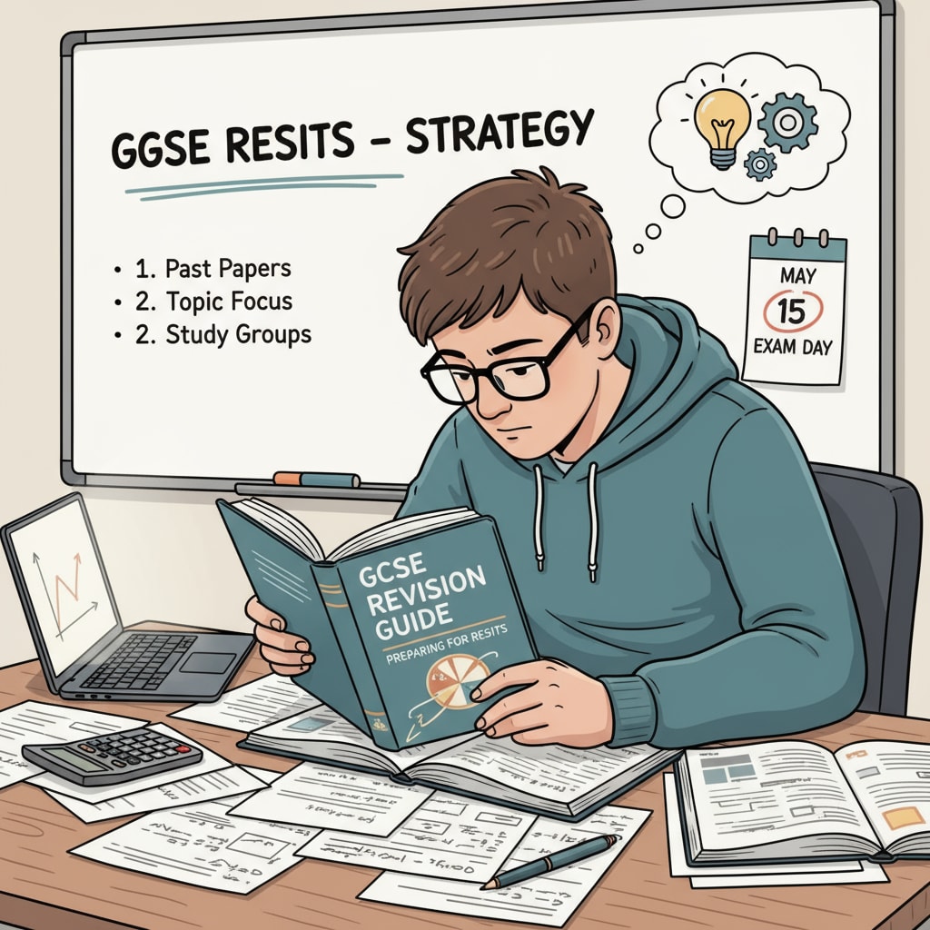 A student sitting at a desk, concentrating on studying for GCSE re-sits. This shows one of the ways students are taking steps to restart their education. Student studying for GCSE re-sits as part of returning to UK education after dropping out