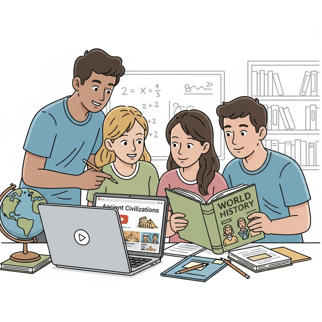 Students accessing YouTube educational content for K12 subjects