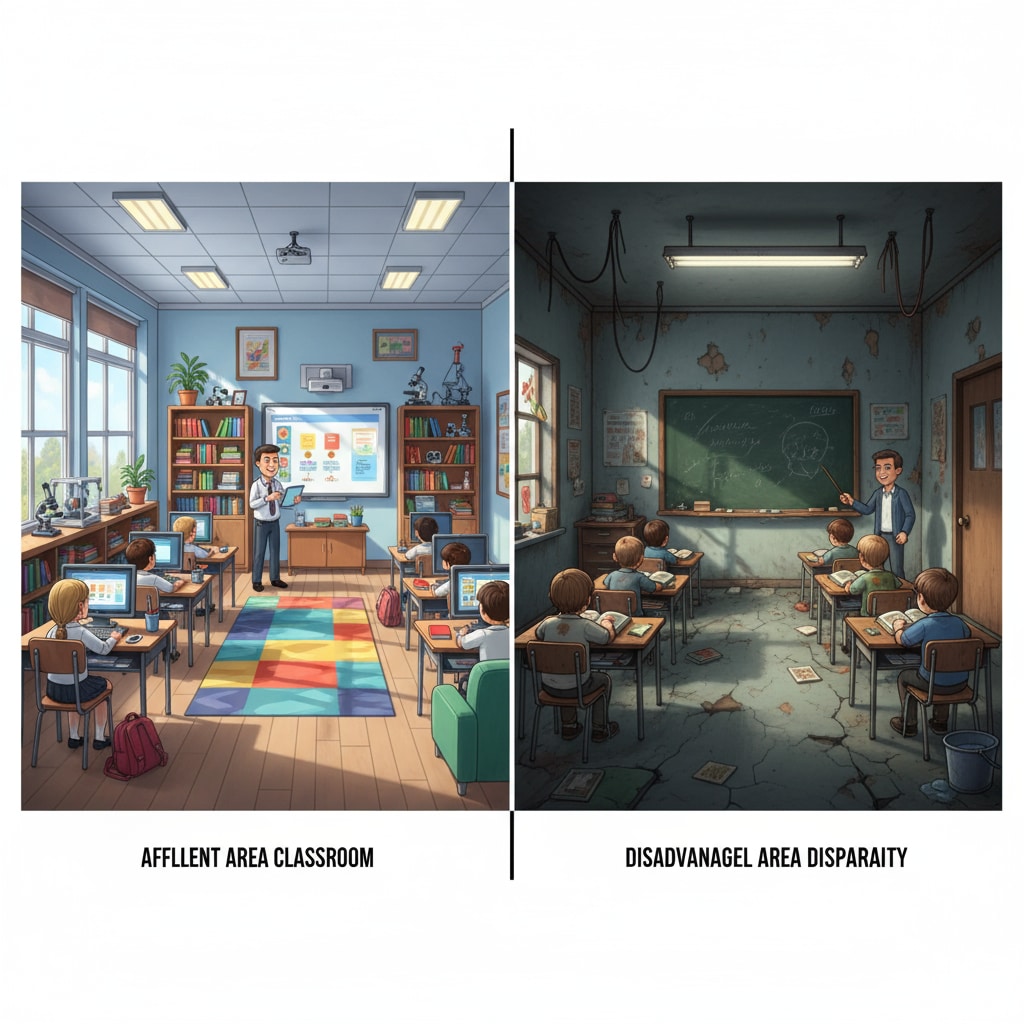 Resource allocation disparities in South Africa's K12 education system shown through classroom comparison