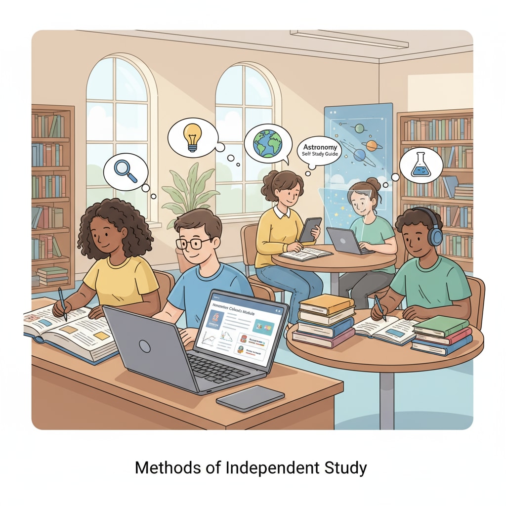 A group of teenagers are studying independently. Some are reading textbooks, while others are using laptops and tablets with educational apps open, showing different ways of self-study. Teenagers using self-study resources for GCSE courses after experiencing educational neglect