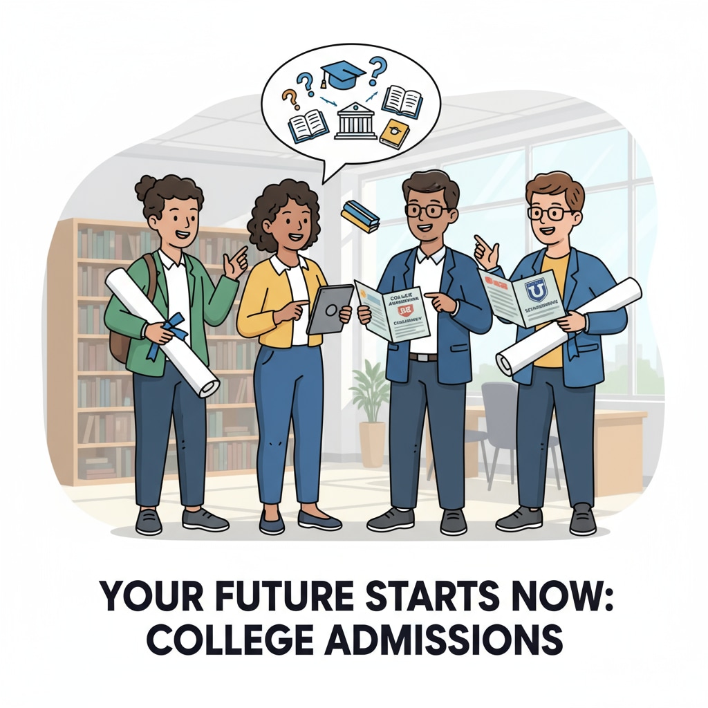 A group of students with GED certificates discussing college admissions, looking enthusiastic and engaged. GED certificate holders discussing their chances of getting into four-year universities