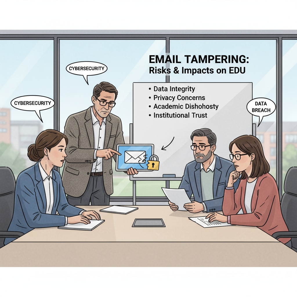 Educators discussing the federal union's litigation over email tampering