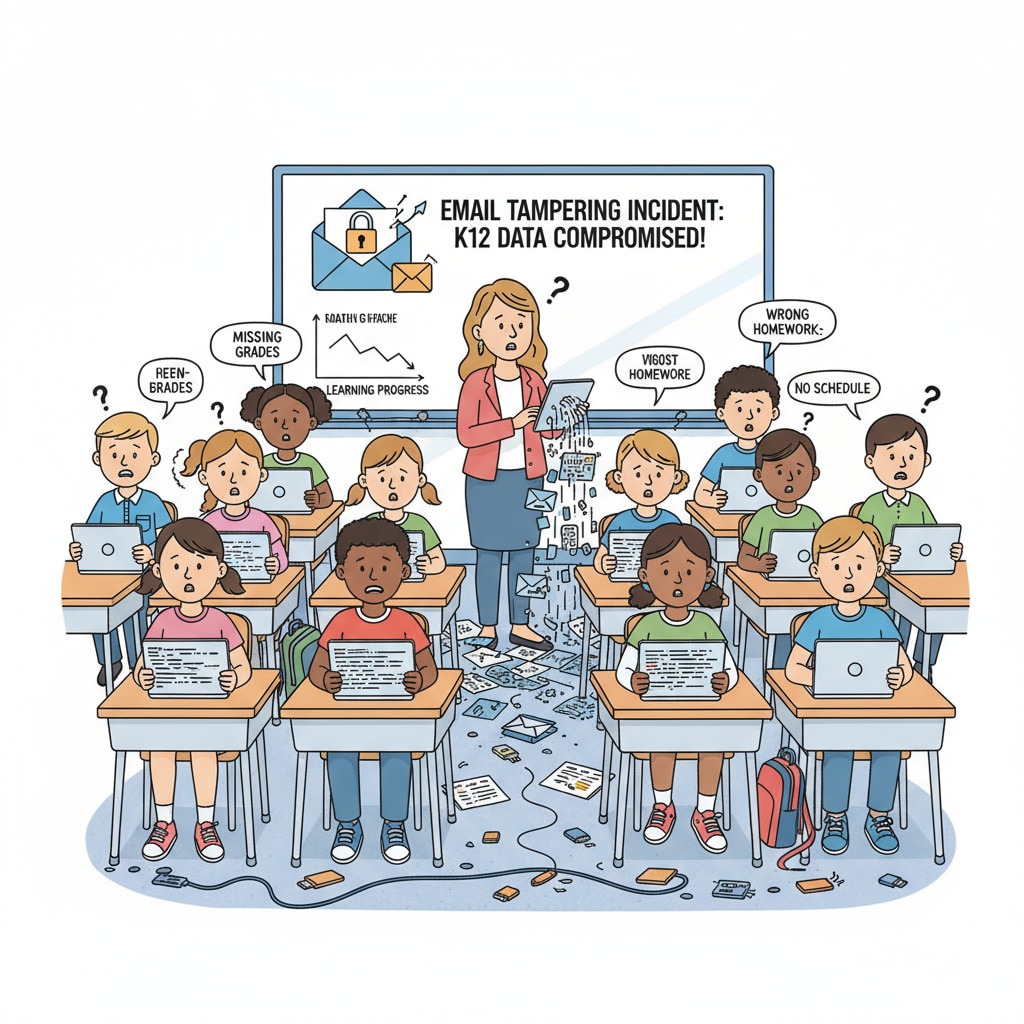 A classroom scene with students looking confused, representing the impact on K12 education due to the email tampering incident Federal union litigation email tampering - Impact on K12 education