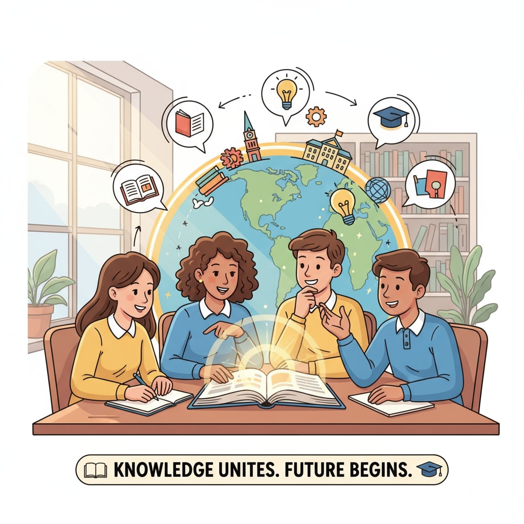 A group of students studying together, showing the importance of education. Students studying together to overcome financial hardships for education.