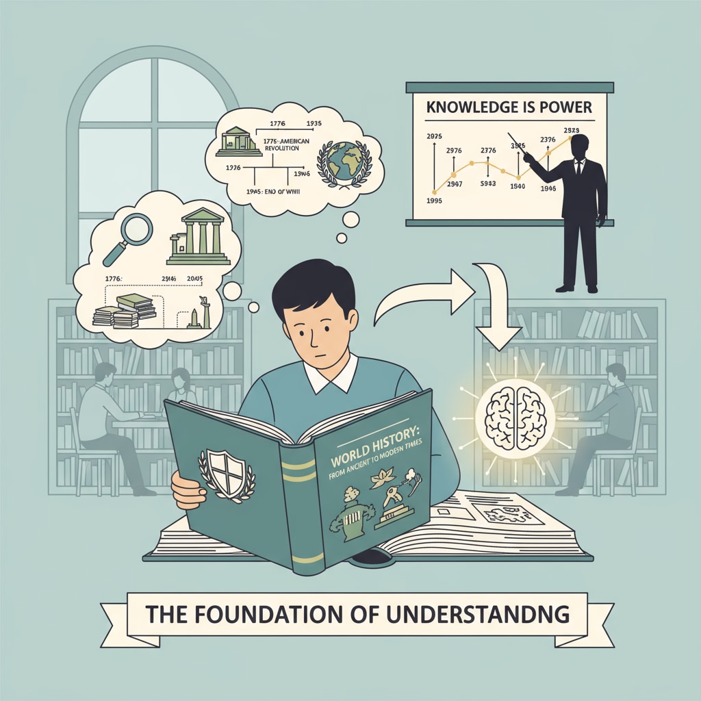 A student is absorbed in reading a history textbook in a library, highlighting the importance of academic study for a history teacher. A student studying history, relevant to teacher profession, history teacher, and university application