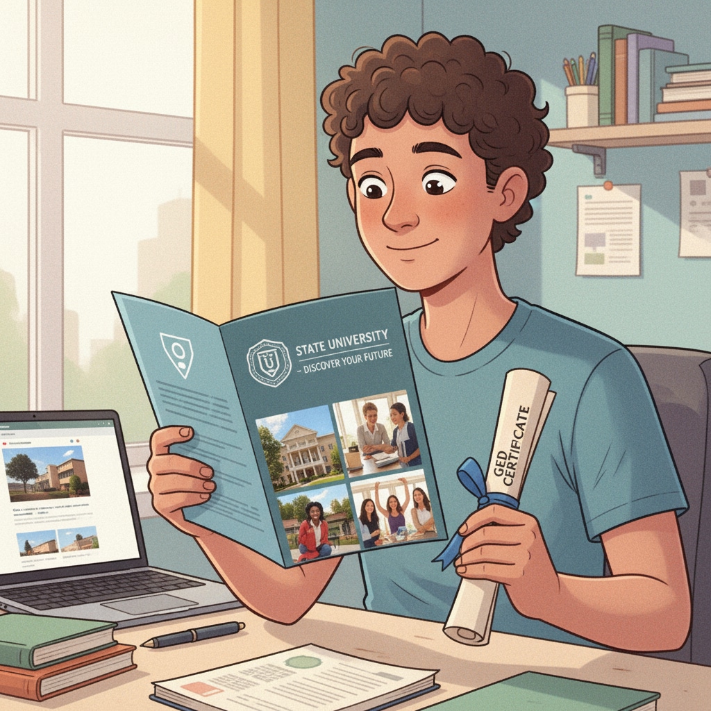 A GED holder showing interest in four-year university admission