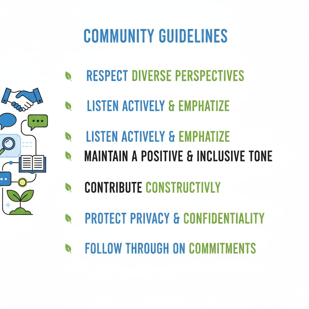 A graphic showing a list of important community rules Graphic of important community rules in Reddit's educational community