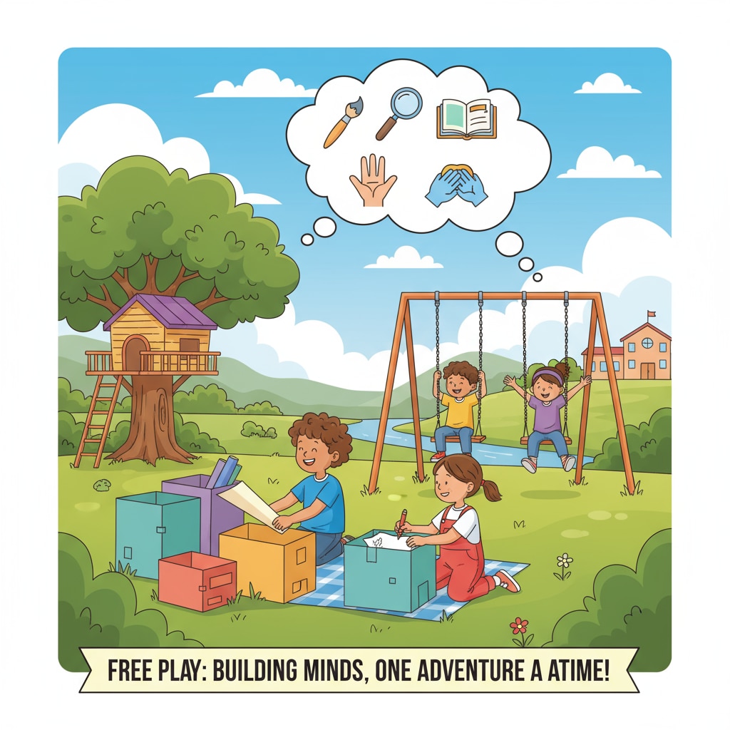 A group of children are playing outdoors, enjoying their free time. This represents the concept of free time for child development. Children playing outdoors, related to the discussion of child development and the potential of more free time instead of excessive homework