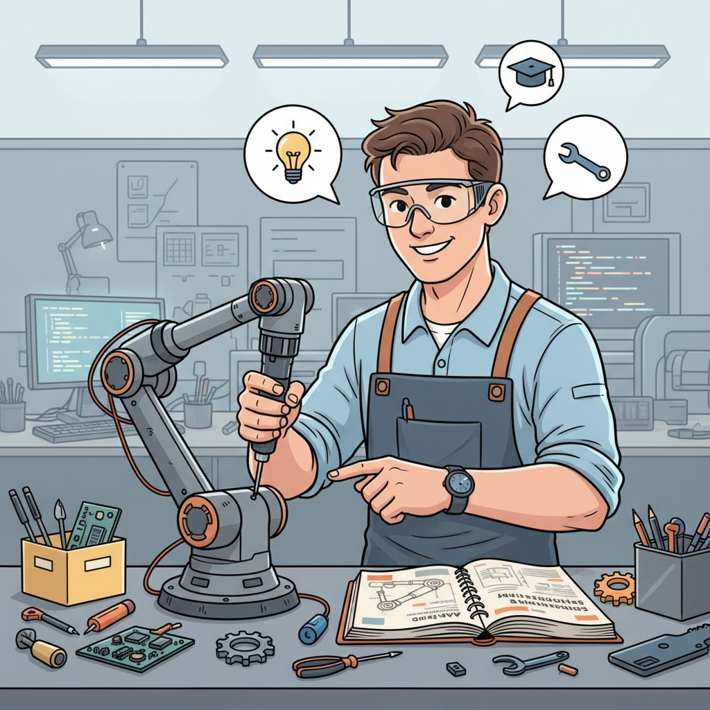 A vocational student working on a hands-on project, showing confidence in their skills. Vocational student demonstrating skills for a better return on investment in vocational education