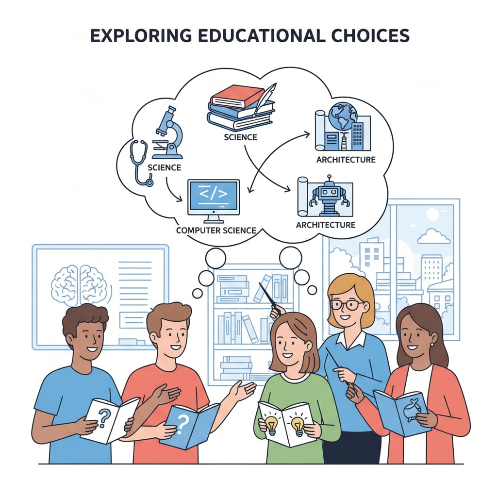 A group of students engaged in a classroom discussion, representing the exploration of educational choices. Students discussing school choice options in the context of conservative education policy