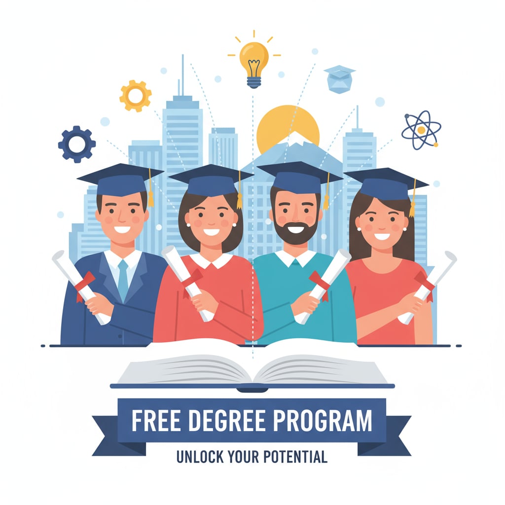 A group of people smiling while holding graduation certificates, representing the potential benefits of the free degree program People celebrating the achievement of free degrees from the University of Phoenix for career development