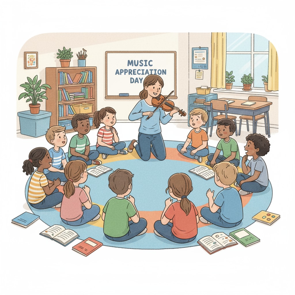 Students listening to a violin performance that could have been misinterpreted as crying sounds