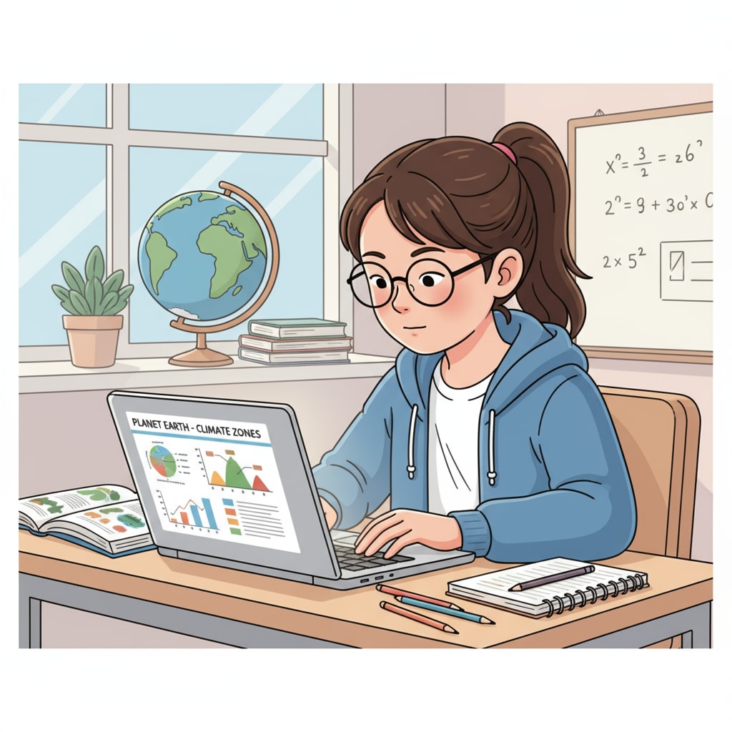 A student is sitting at a desk, with a laptop open in front of them, concentrating on studying. A student studying alone to develop autonomous learning skills for high school educational recovery