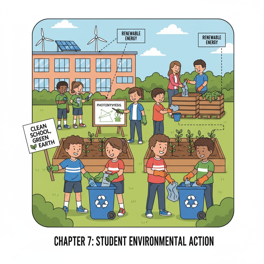 K-12 students participating in environmental protection activity related to environmental protection education and social change