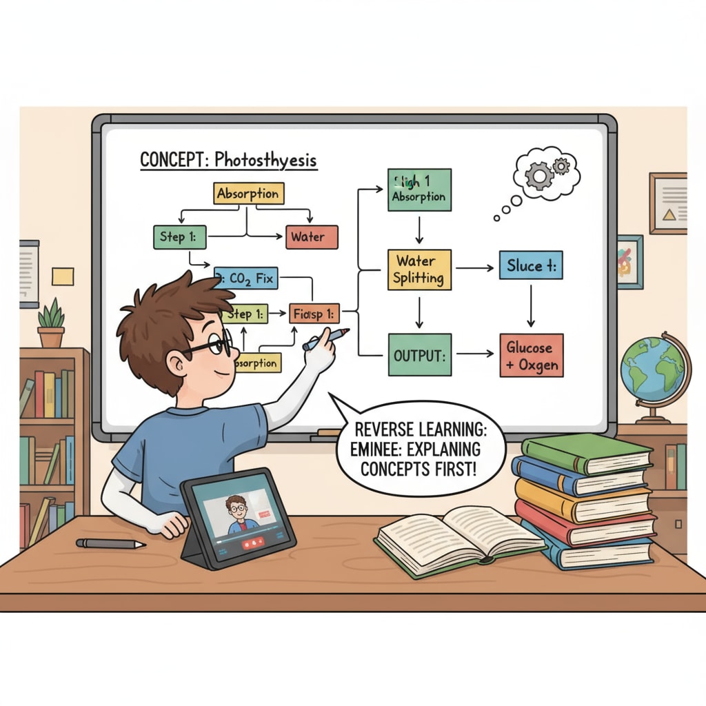 A student with attention deficit concentrating while using the reverse learning method A student with attention deficit using learning methods for theoretical subjects