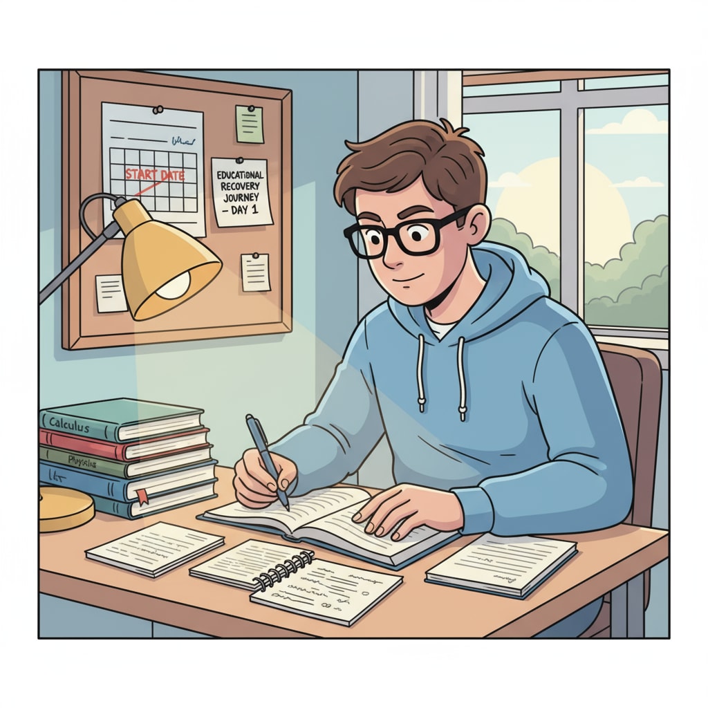 A student determined to overcome high school underperformance and build key skills while studying