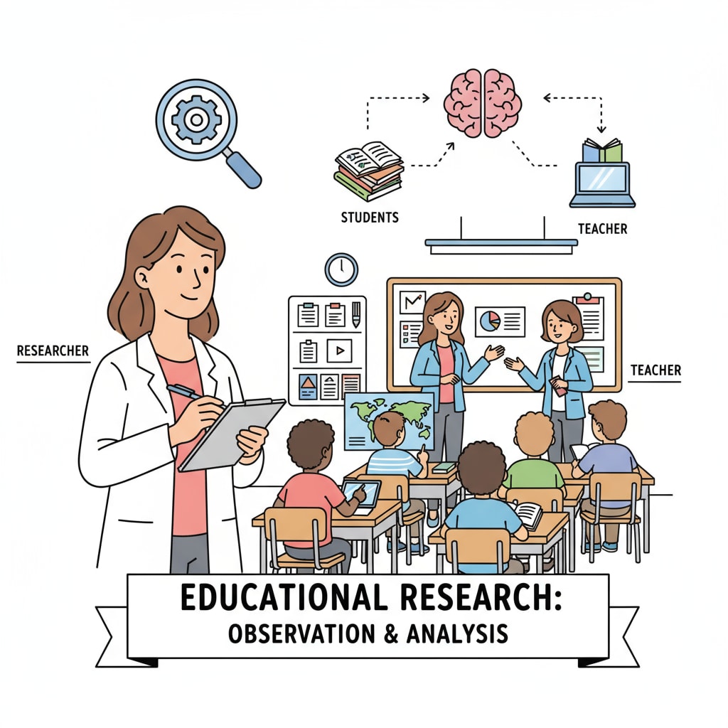 Researcher in a classroom for educational research