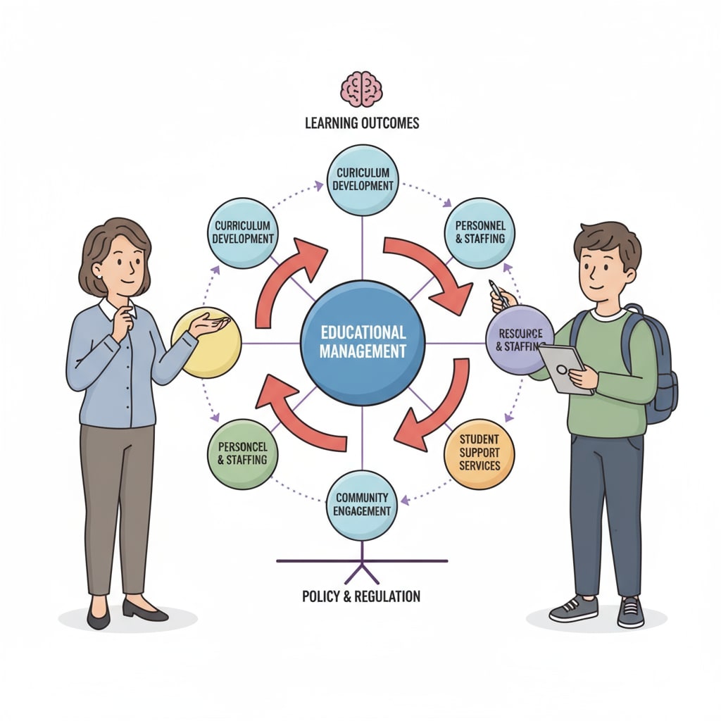 A teacher and a student engaged in a discussion, highlighting the complex relationships within educational management. An image depicting an ethical dilemma situation in educational management.