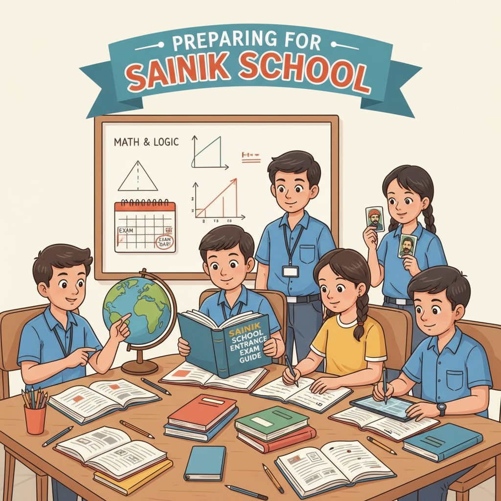 Students preparing for Sainik School entrance exam