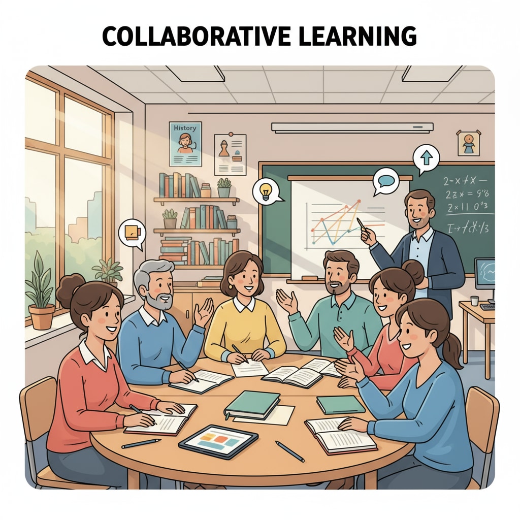 A group of diverse adult students are interacting in a community college classroom, participating in a learning activity. Adult students in a community college setting, benefiting from affordable adult education programs