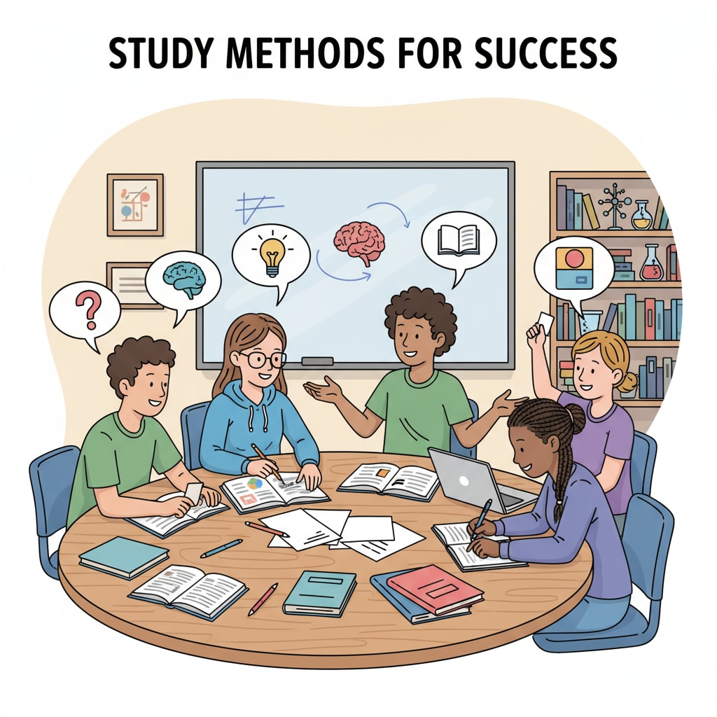 A group of high school students are sitting around a table, engaged in a lively discussion about their study methods. Some are pointing at books, while others are jotting down notes. High school students discussing learning methods on the 学霸联盟 platform