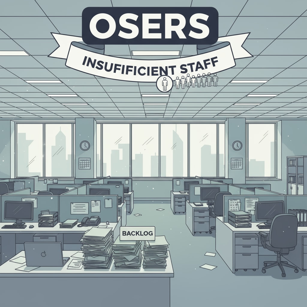 An empty office space representing the insufficient staff situation at OSERS. Empty office at OSERS indicating the staffing shortage problem affecting disabled students' special education during government shutdown.