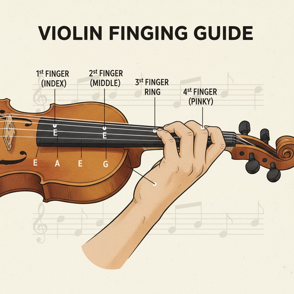 A close-up of a violin being played, showing the musician's fingers on the strings. A close-up of a violin being played, highlighting the instrument that caused the misunderstanding with its emotional sounds.
