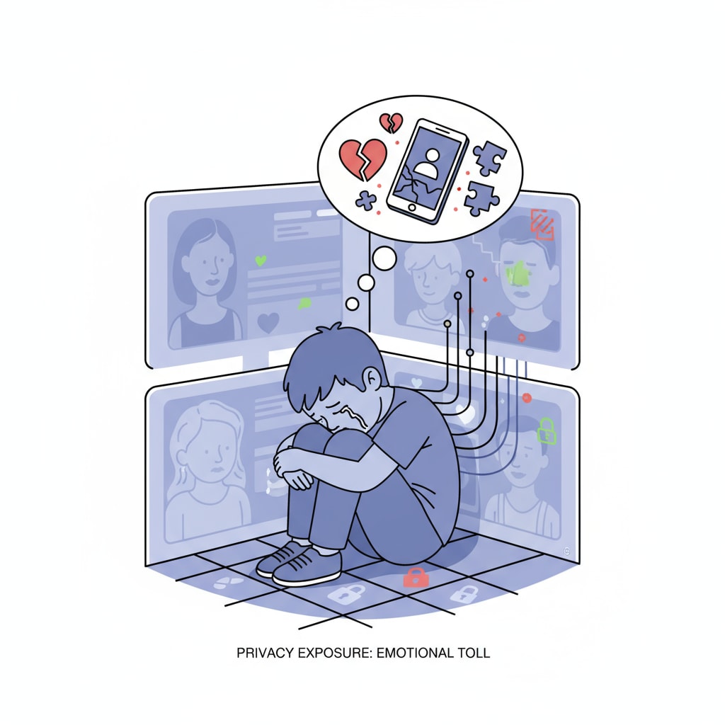 A child sitting alone in a corner, looking sad, representing the negative emotions caused by privacy exposure. Sad child due to privacy exposure in school directory for divorced family