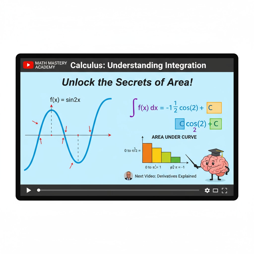 The screenshot shows a math video on YouTube with colorful graphs and equations being used to explain a math concept, making it more engaging. Math video on YouTube for subject teaching by a recommended educator