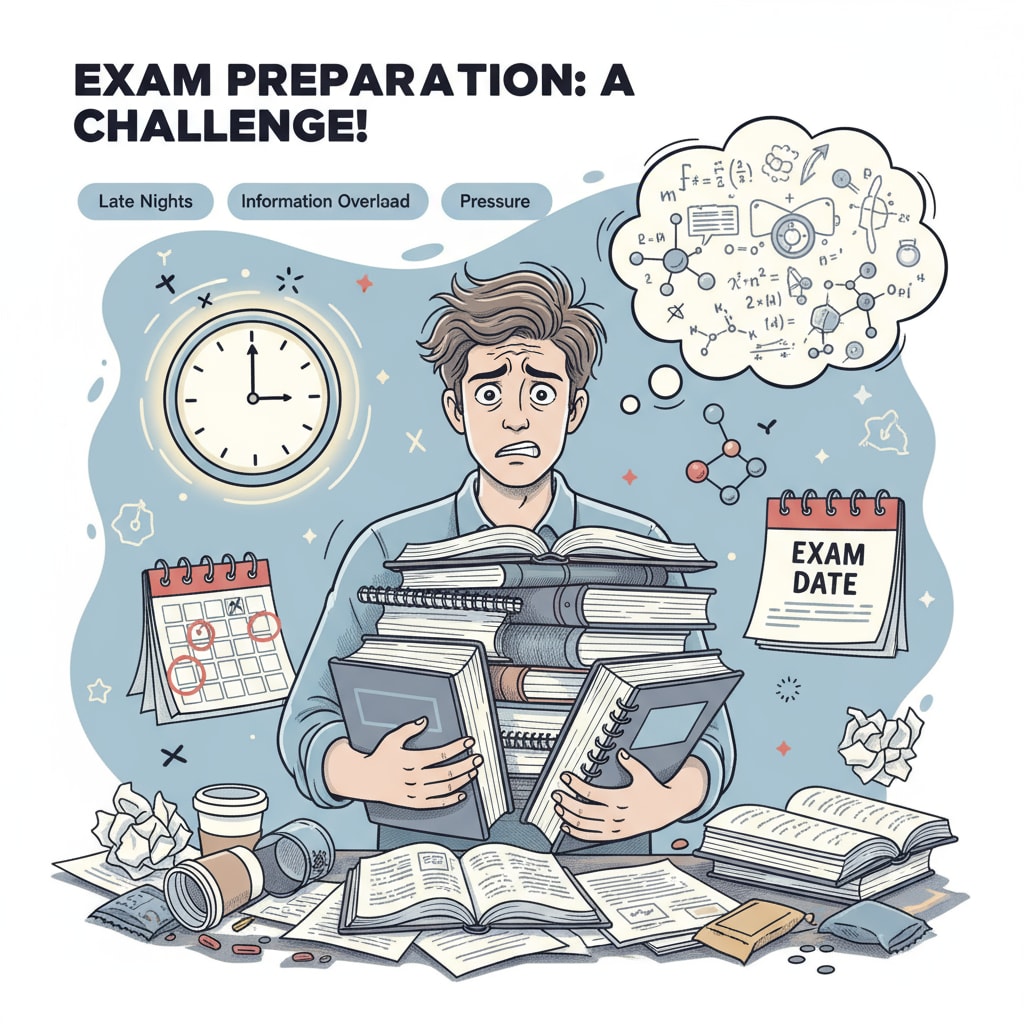 A student looking stressed while studying for exams A stressed student highlighting the ethical dilemma of balancing academic performance and well-being in educational management