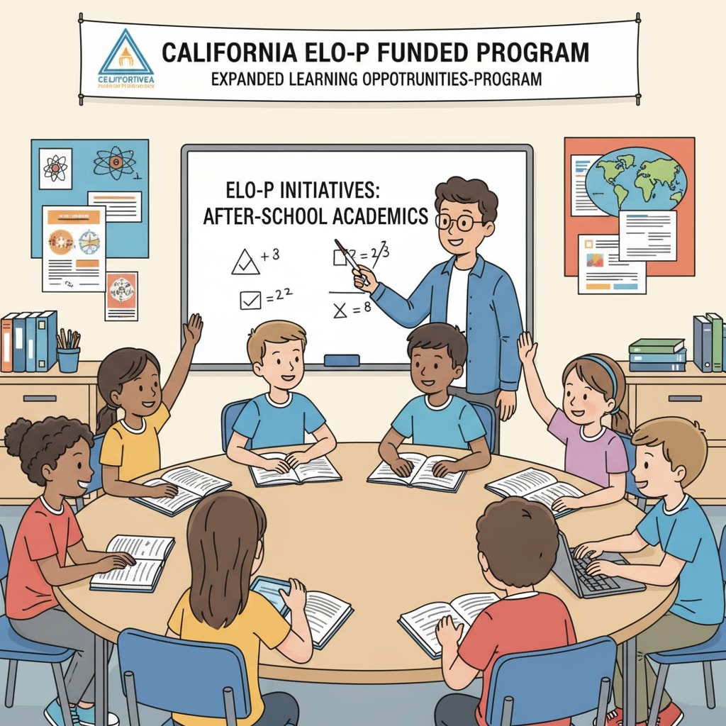 Students in an ELO-P funded after-school tutoring session in California education