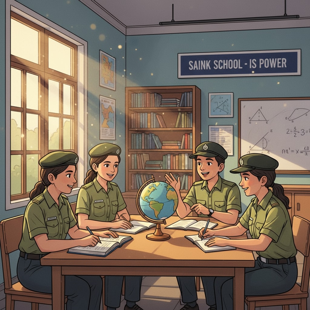 Students studying at Sainik School for AISSEE admissions