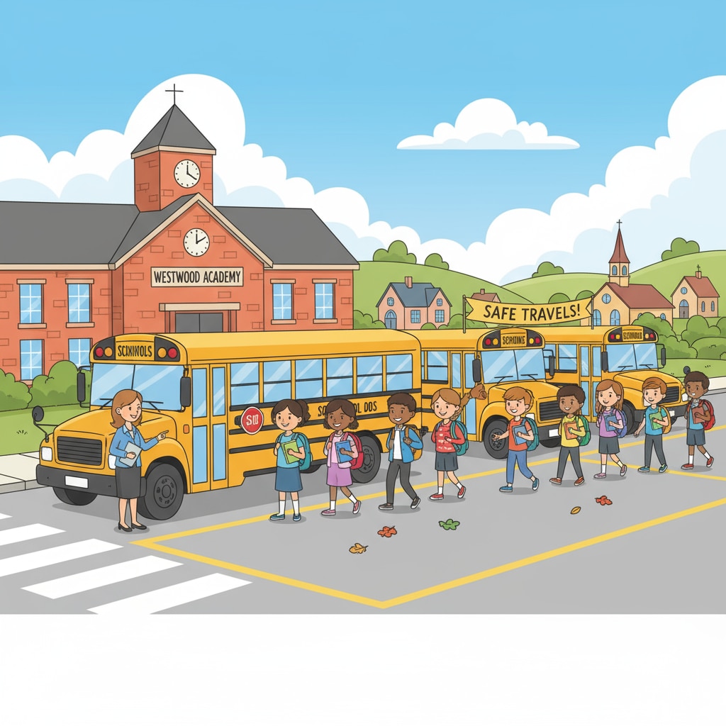 Students using school buses to reduce traffic congestion during school pick-up and drop-off related to school drop-off, pick-up, traffic congestion, and school bus system