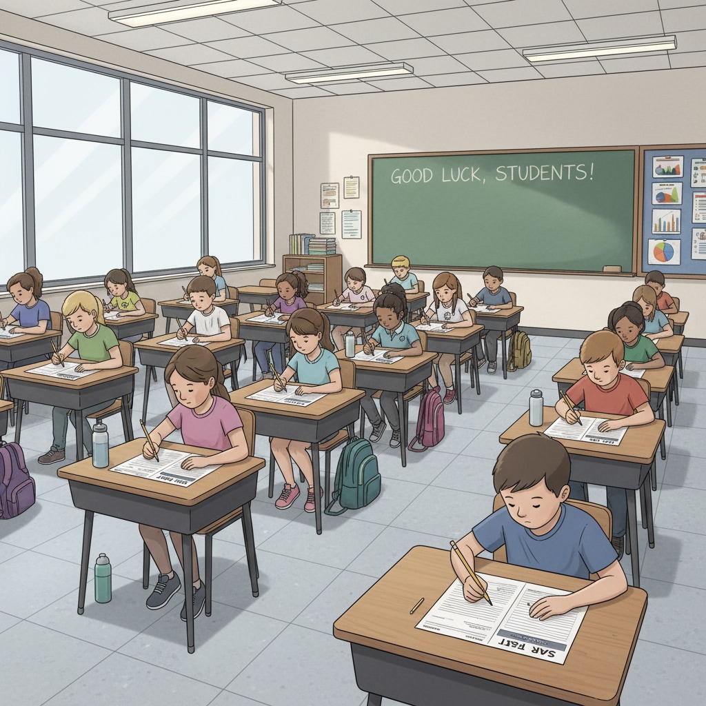 Students taking the STAR test for academic assessment