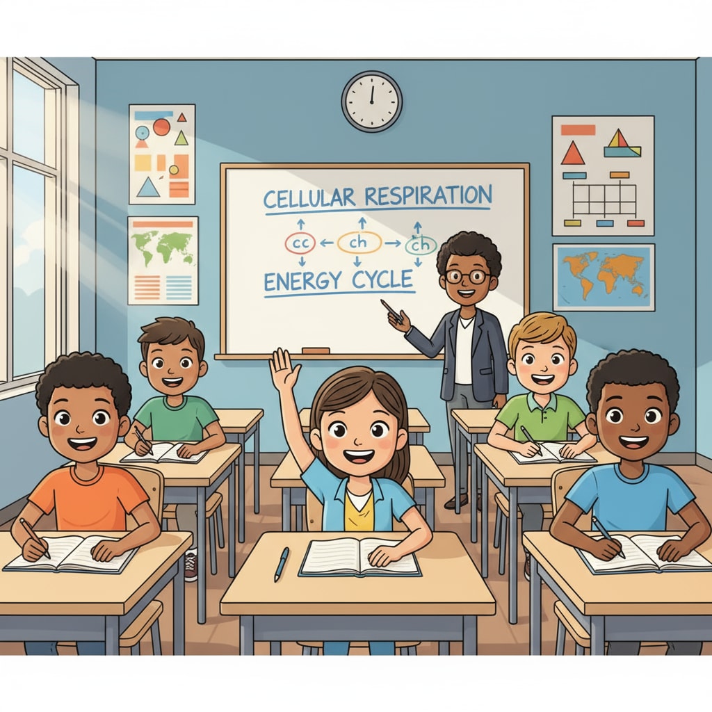 A group of teenagers sitting in a classroom, looking eager to learn. The classroom has desks and chairs arranged in an orderly manner, and there is a whiteboard at the front. Teenagers eager to learn in an educational setting related to dropouts, GED, and education choices