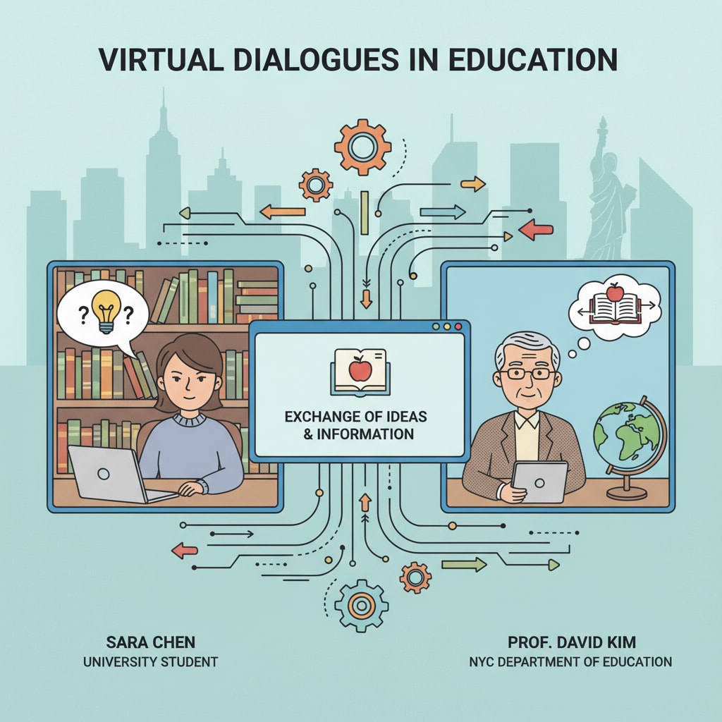 Virtual interview between university student and New York educator for urban education research