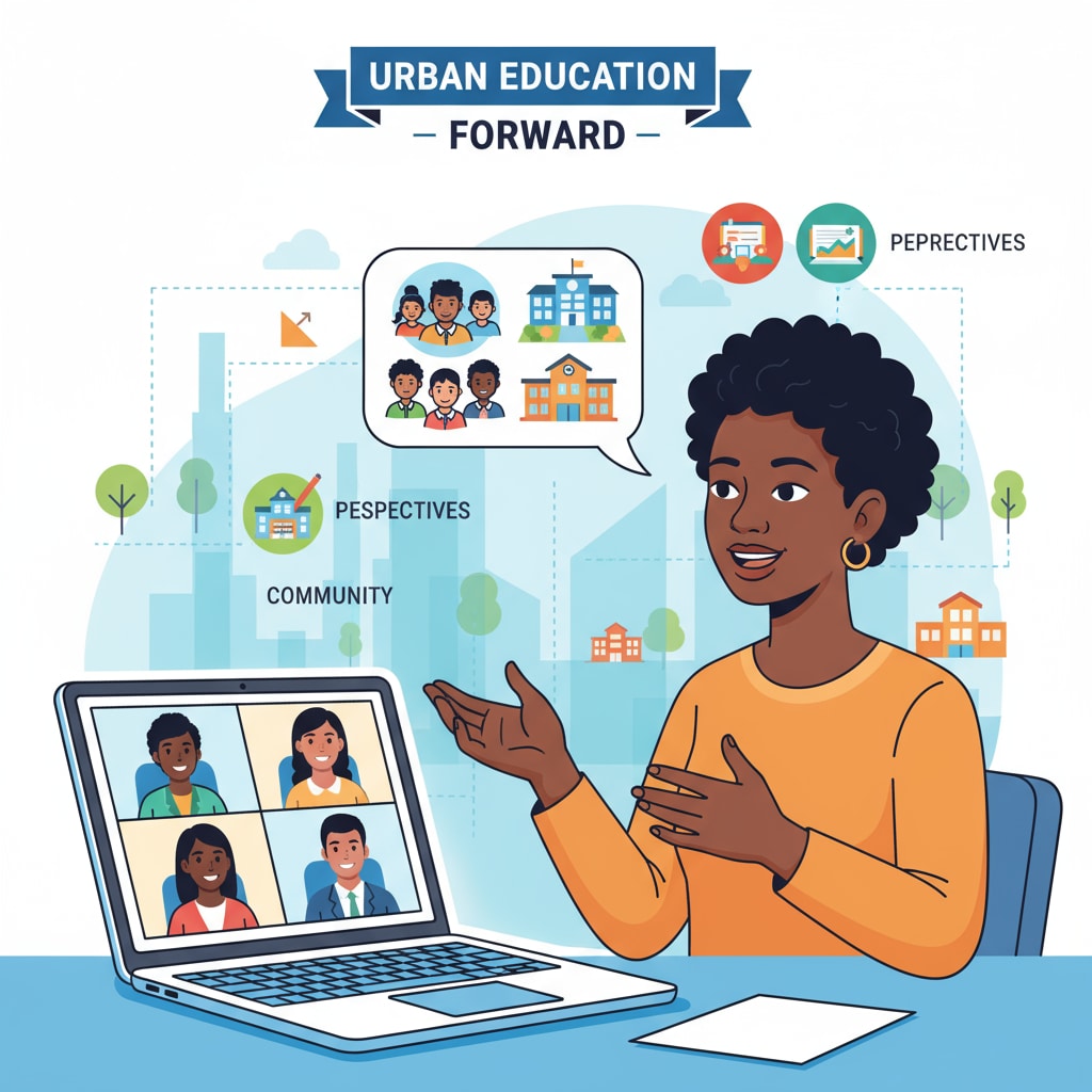 Educator sharing insights in a virtual interview for urban education project