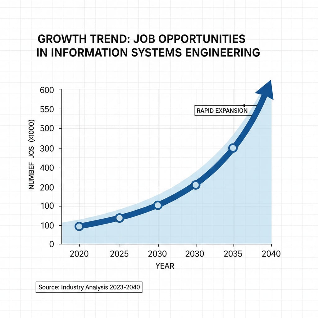 A graph showing the growth trend of job opportunities in Information Systems Engineering Job growth trend graph for Information Systems Engineering in the context of IT major selection