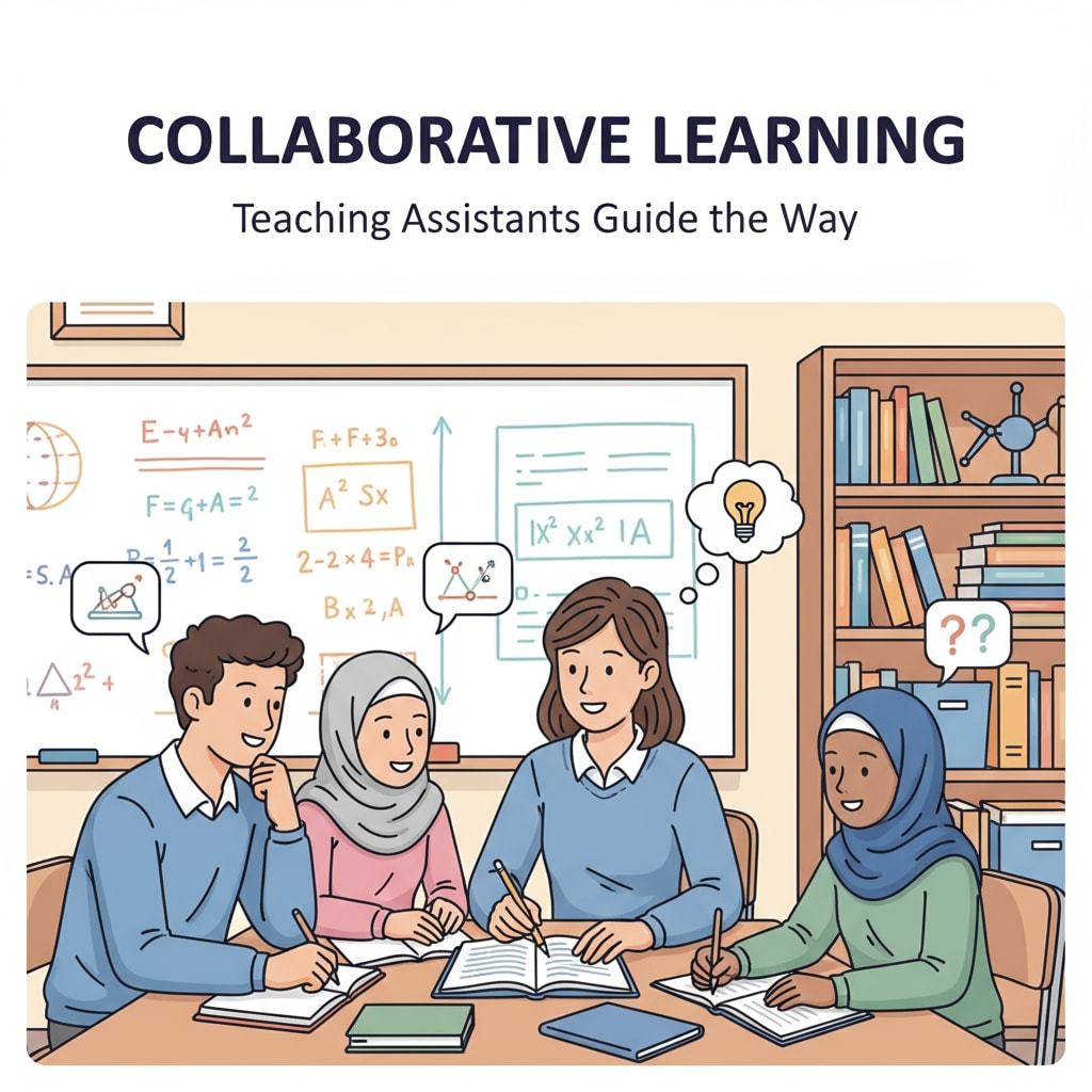 A teaching assistant is actively engaged with students in a classroom setting, helping them with their studies. A teaching assistant in action during a MAT program application process