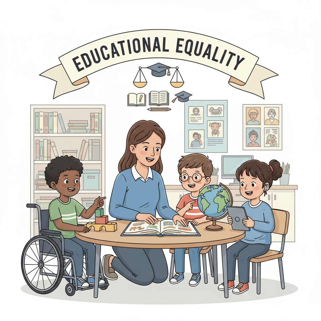 A teacher interacting with children, emphasizing the importance of educational equality in the classroom. A teacher promoting educational equality among kindergarten children in New York's gifted programs.
