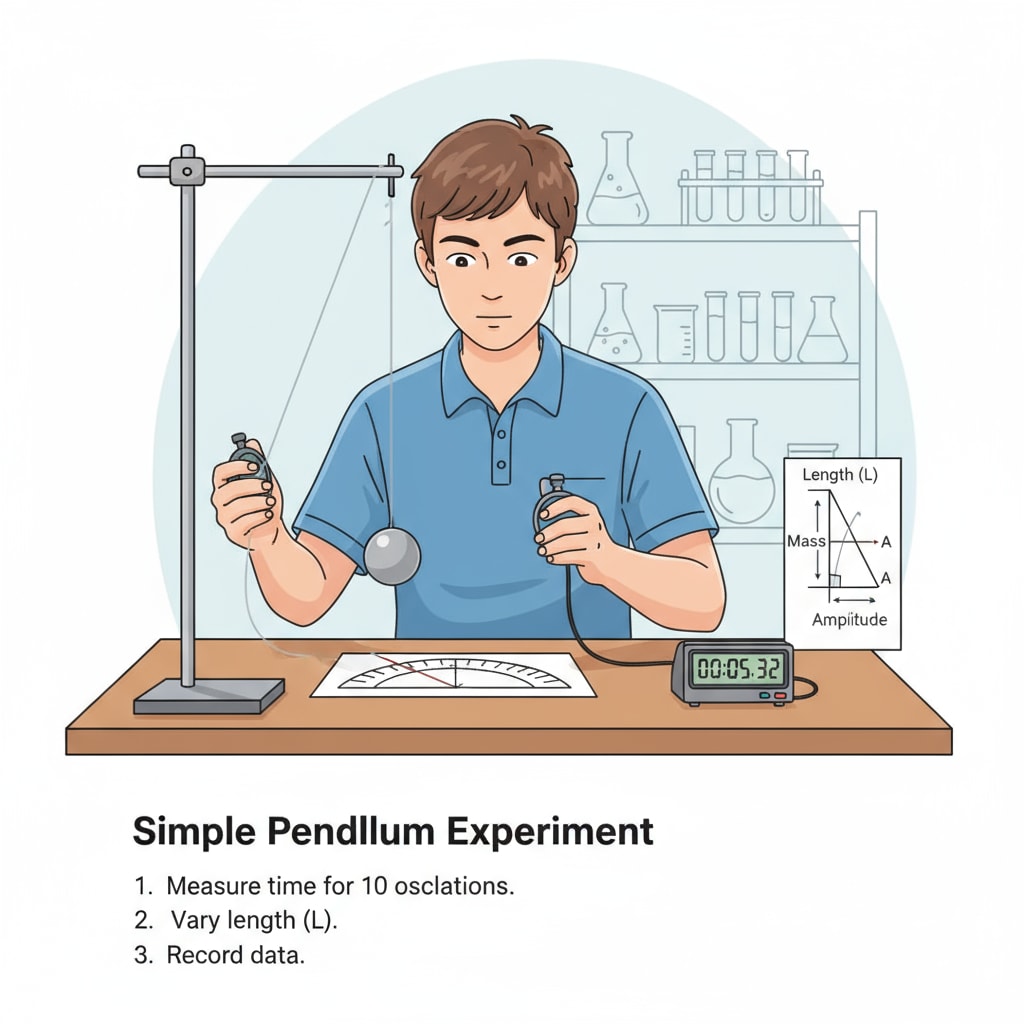 A student conducting a simple experiment with a pendulum A hands-on learning activity for a student with attention deficit in a theoretical subject