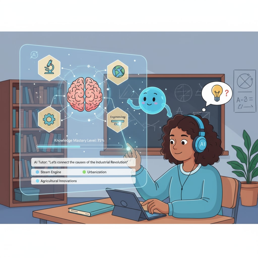 A visual showing an interactive educational activity powered by AI to enhance learning of knowledge points. Interactive AI-generated educational activity for knowledge points