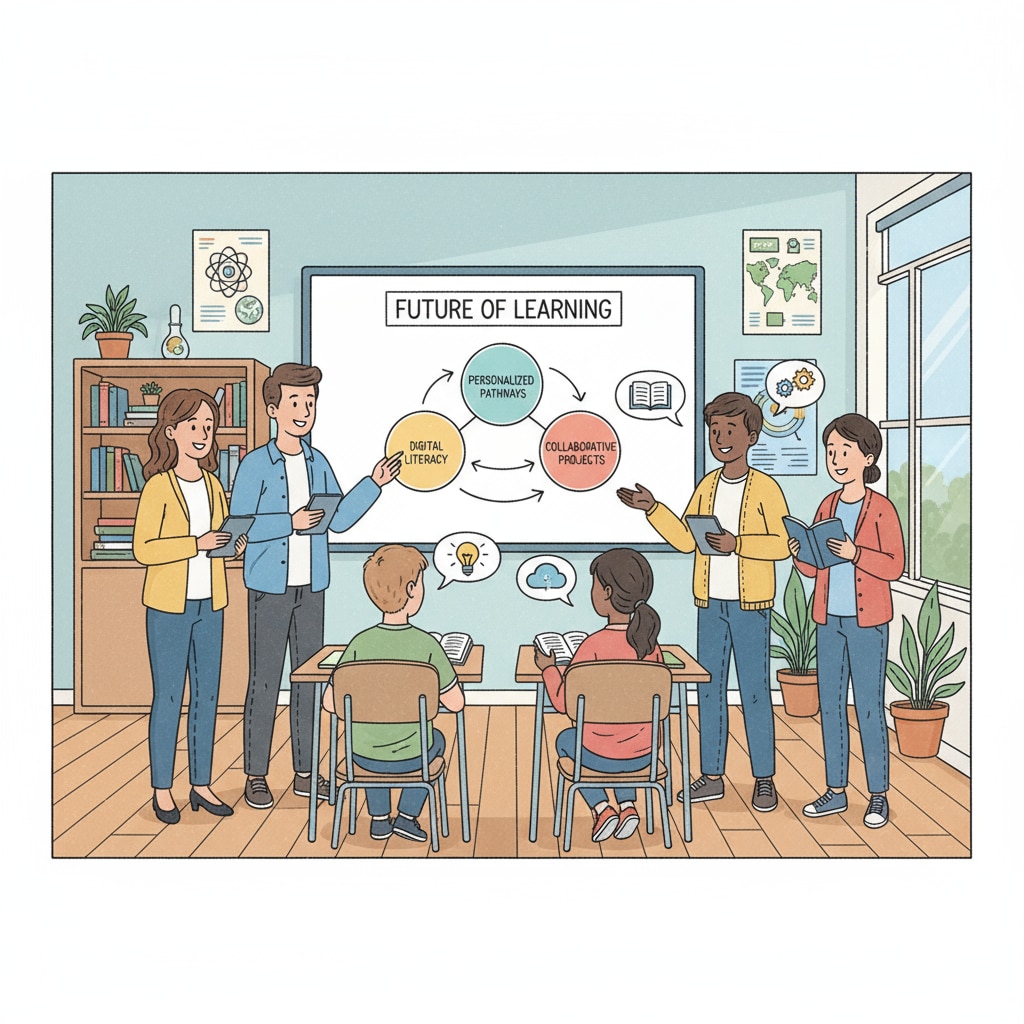 A group of students and teachers in a classroom, discussing education topics Students and teachers in a classroom related to urban education and NYC DOE virtual interview research