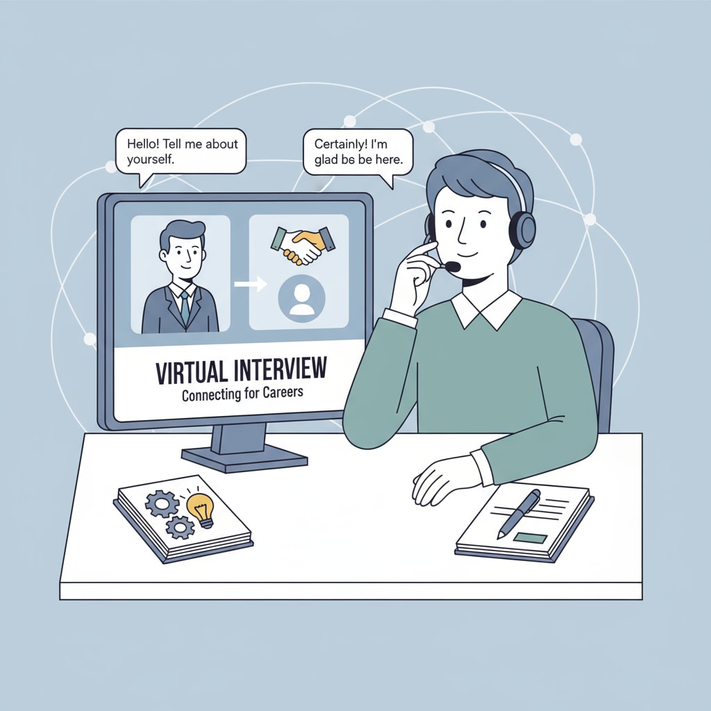 A person sitting in front of a computer, participating in a virtual interview A person participating in a virtual interview for the urban education research project involving NYC DOE