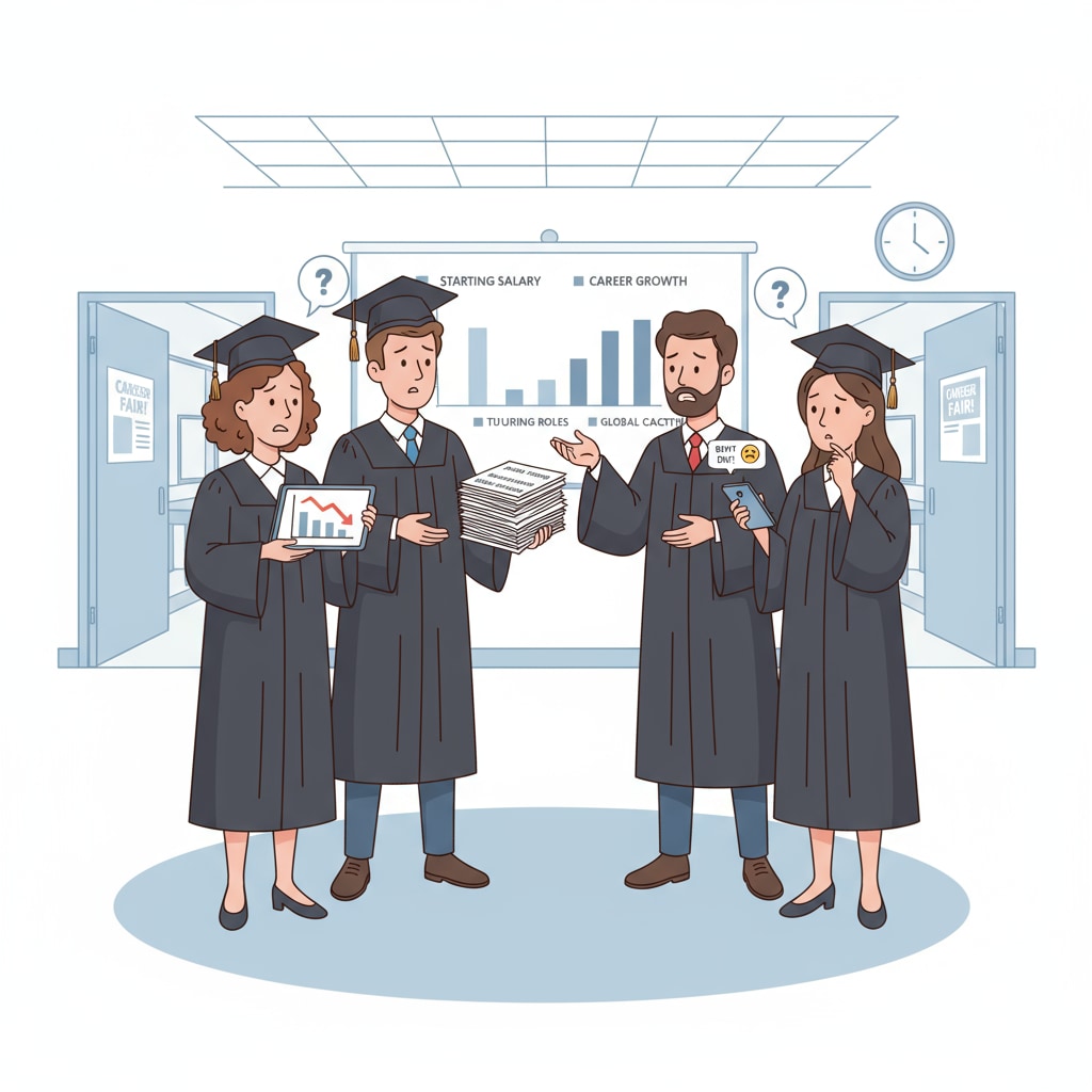 A group of university graduates looking concerned while discussing job offers from tutoring companies University graduates discussing low pay and temporary positions from tutoring companies