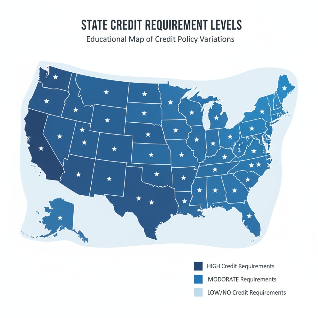 A map highlighting different credit requirement levels in various states, providing a visual representation of state credit policy variations. Map showing state credit requirements for online high school and high school diploma attainment.